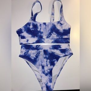 Blue and white bikini NEVER WORN